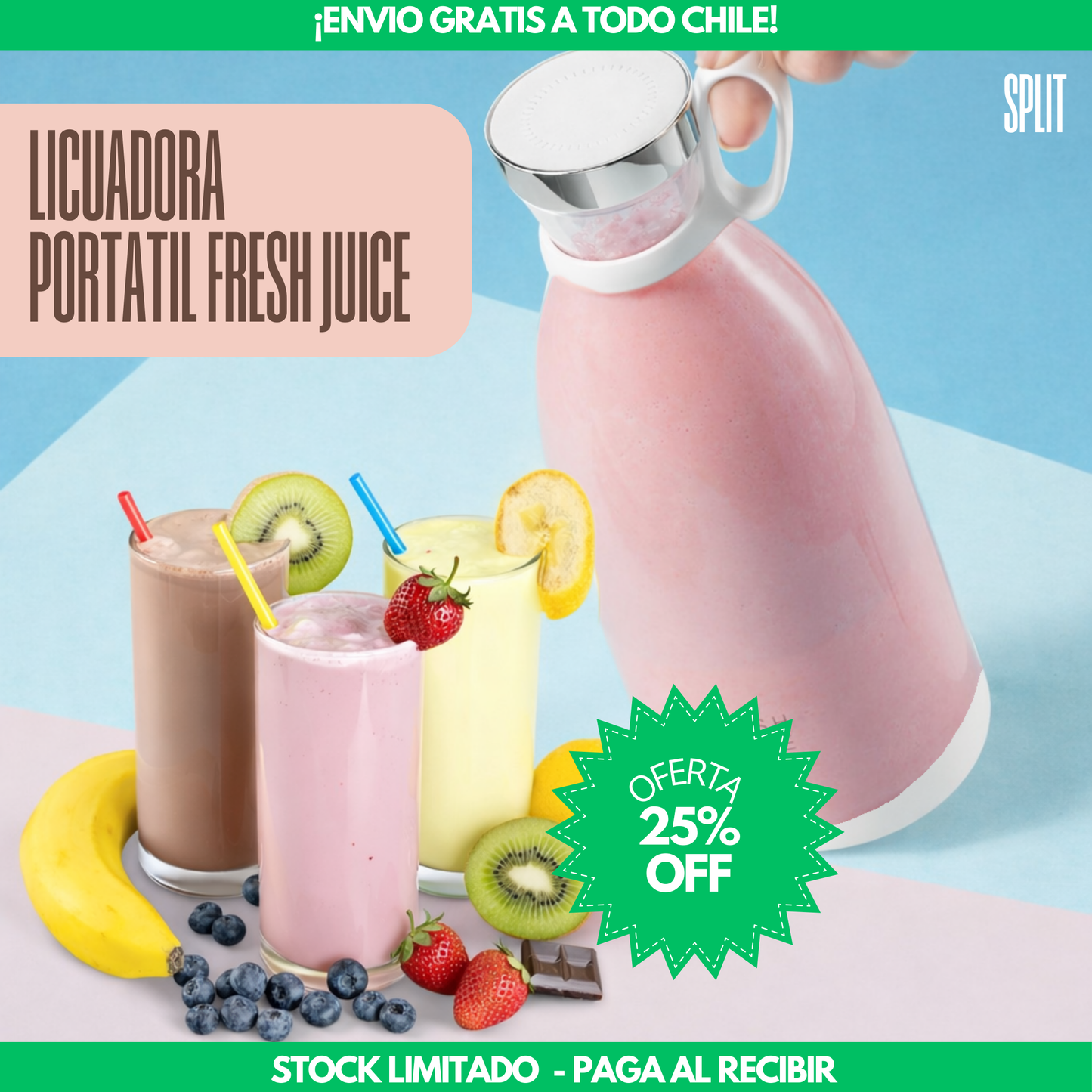 LICUADORA PORTÁTIL FRESH JUICE